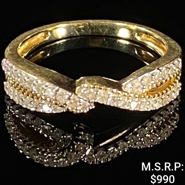 1.8 DWT 10 KT Gold w/ Diamond Ring Sz: 6.5
