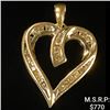 Image 1 : 1.4 DWT 10 KT Gold Heart Pendant w/ Diamond