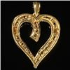 Image 2 : 1.4 DWT 10 KT Gold Heart Pendant w/ Diamond