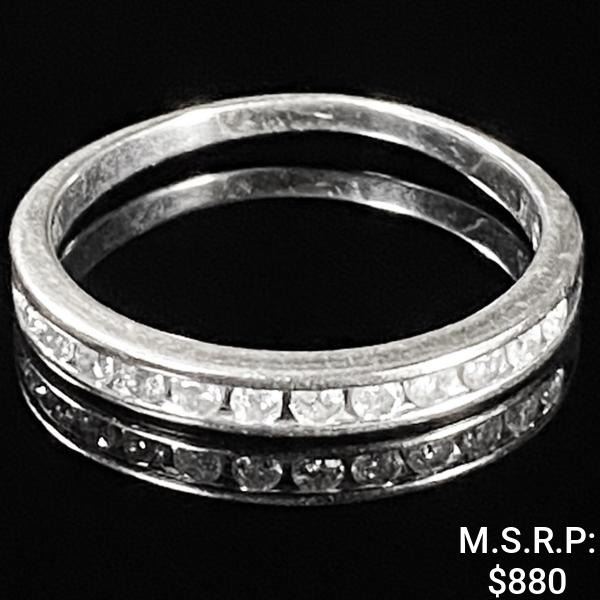 1.2 DWT 10 KT Wht Gold w/ Diamond Ring Sz:7