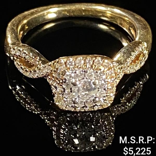2.7 DWT 10 KT Gold w/ Diamond Ring Sz: 6.5