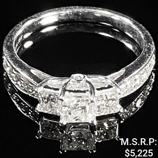 2 DWT 10 KT Wht Gold w/ Diamond Ring Sz:6.5