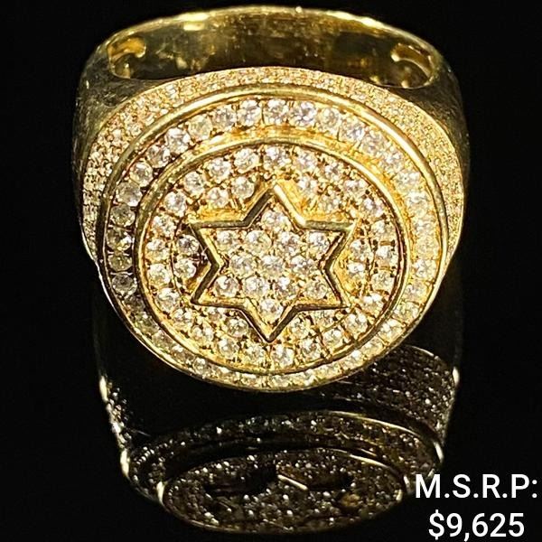 9.8 DWT 10 KT Gold w/ Diamond Ring Sz: 12