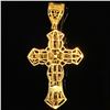 Image 2 : 10 DWT 10 KT Gold Cross Pendant w/ Diamond Lining