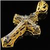 Image 3 : 10 DWT 10 KT Gold Cross Pendant w/ Diamond Lining
