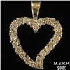 Image 1 : 1.1 DWT 10 KT Gold Heart Pendant w/ Diamond