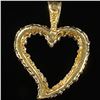 Image 2 : 1.1 DWT 10 KT Gold Heart Pendant w/ Diamond