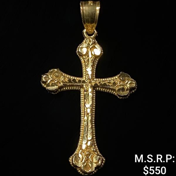 1.2 DWT 10 KT Gold Cross Pendant