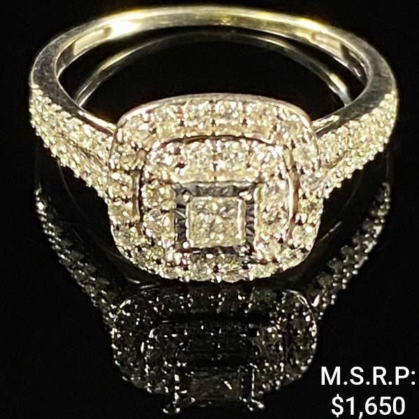 1.5 DWT 10 KT Wht Gold w/ Diamond Ring Sz:6.5