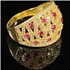 Image 3 : 2.4 DWT 14 KT Gold w/ Diamonds & Gems Ring Sz: 8