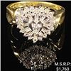 Image 1 : 2.3 DWT 10 KT Gold Heart Diamonds Ring Sz: 7