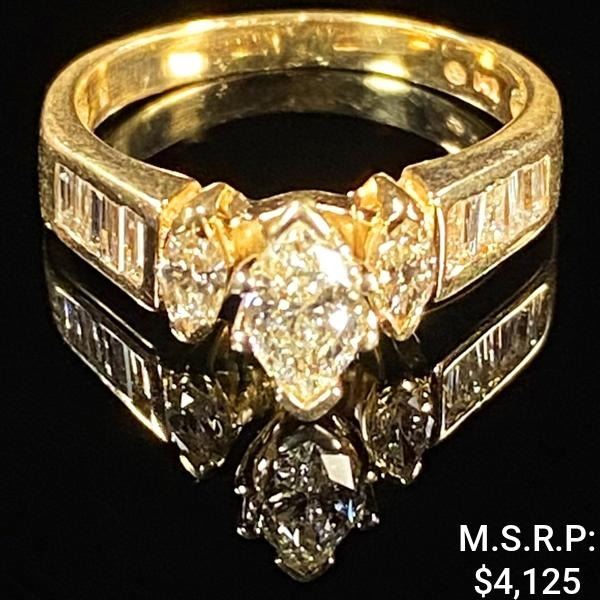1.9 DWT 14 KT Gold w/ Diamond Ring Sz: 4.5