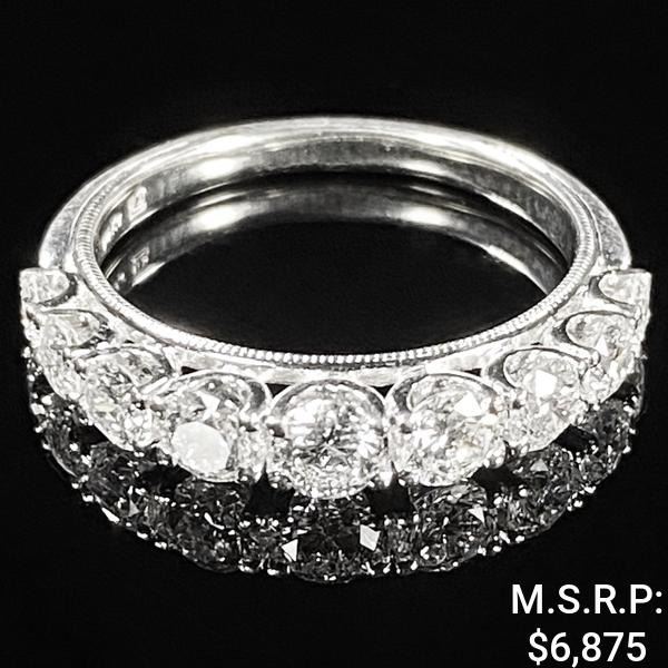 2.3 DWT 14 KT Wht Gold w/ Diamond Ring Sz:8