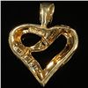 Image 2 : 1.4 DWT 10 KT Gold Heart Pendant w/ Diamond