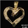 Image 1 : 2.1 DWT 10 KT Gold Heart Pendant w/ Diamond