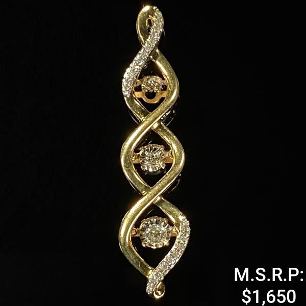1.8 DWT 10 KT Gold Pendant w/ Diamond Lining
