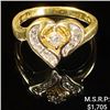 Image 1 : 2.1 DWT 14 KT Gold Heart w/ Diamonds Ring Sz: 6