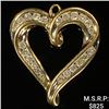 Image 1 : 1.3 DWT 10 KT Gold Heart Pendant w/ Diamond
