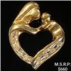 Image 1 : 1.2 DWT 10 KT Gold Heart Pendant w/ Diamond