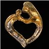 Image 2 : 1.2 DWT 10 KT Gold Heart Pendant w/ Diamond