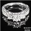 Image 1 : 3.2 DWT 10 KT Wht Gold w/ Diamond Ring Sz:7