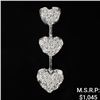Image 1 : 1.1 DWT 10 KT Wht Gold 3 Hearts Pendant w/