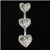 Image 2 : 1.1 DWT 10 KT Wht Gold 3 Hearts Pendant w/