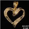 Image 1 : 2.1 DWT 10 KT Gold Heart Pendant w/ Diamond