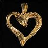 Image 2 : 2.1 DWT 10 KT Gold Heart Pendant w/ Diamond
