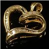 Image 3 : 2.1 DWT 10 KT Gold Heart Pendant w/ Diamond
