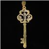 Image 2 : 1.8 DWT 10 KT Gold Key Pendant w/ Diamond Lining