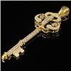 Image 3 : 1.8 DWT 10 KT Gold Key Pendant w/ Diamond Lining