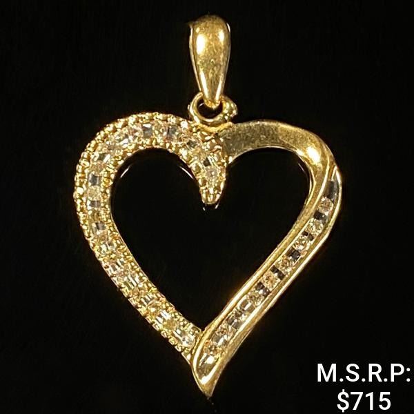0.8 DWT 10 KT Gold Heart Pendant w/ Diamond