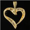 Image 2 : 1.2 DWT 10 KT Gold Heart Pendant w/ Diamond