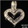 Image 1 : 6.6 DWT 14 KT Wht Gold Heart Pendant w/ Diamond