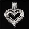 Image 2 : 6.6 DWT 14 KT Wht Gold Heart Pendant w/ Diamond