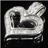 Image 3 : 6.6 DWT 14 KT Wht Gold Heart Pendant w/ Diamond