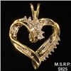 Image 1 : 1.4 DWT 10 KT Gold Heart Pendant w/ Diamond