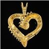 Image 2 : 1.4 DWT 10 KT Gold Heart Pendant w/ Diamond