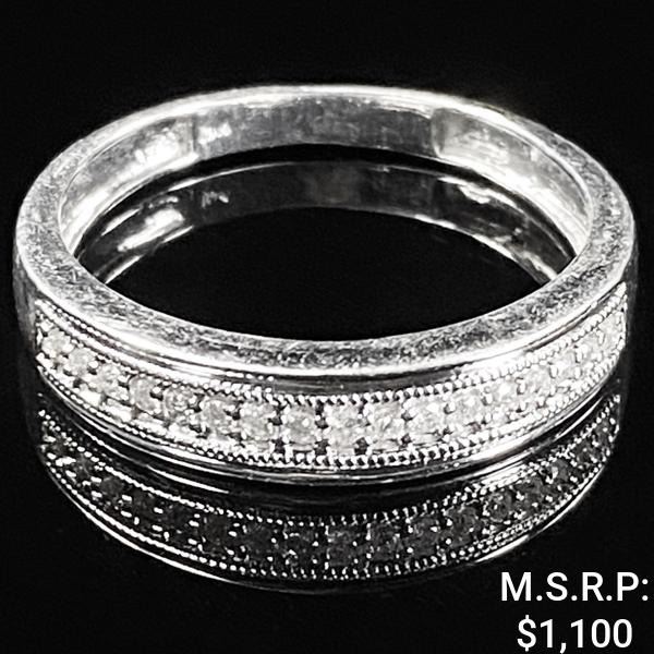 2 DWT 10 KT Wht Gold w/ Diamond Ring Sz:10