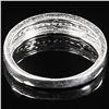 Image 2 : 2 DWT 10 KT Wht Gold w/ Diamond Ring Sz:10