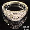 Image 1 : 1.8 DWT 10 KT Wht Gold w/ Diamond Ring Sz:3.5