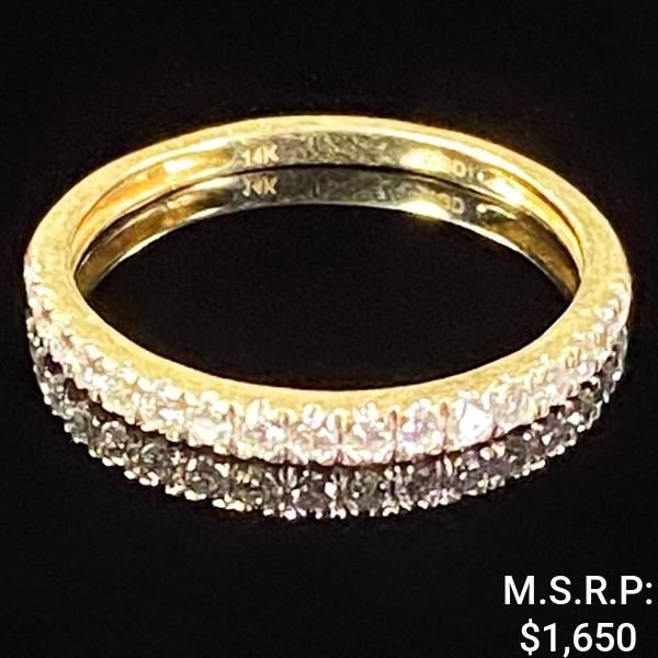 0.9 DWT 14 KT Gold w/ Diamond Ring Sz: 7