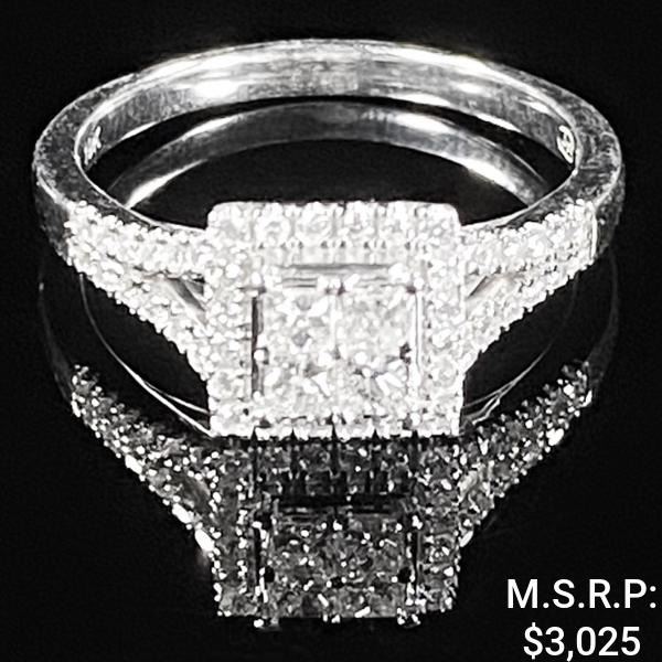 1.8 DWT 10 KT Wht Gold w/ Diamond Ring Sz:7