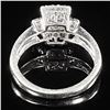 Image 2 : 2 DWT 10 KT Wht Gold w/ Diamond Ring Sz: 5
