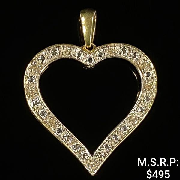 0.8 DWT 10 KT Gold Heart Pendant w/ Diamond