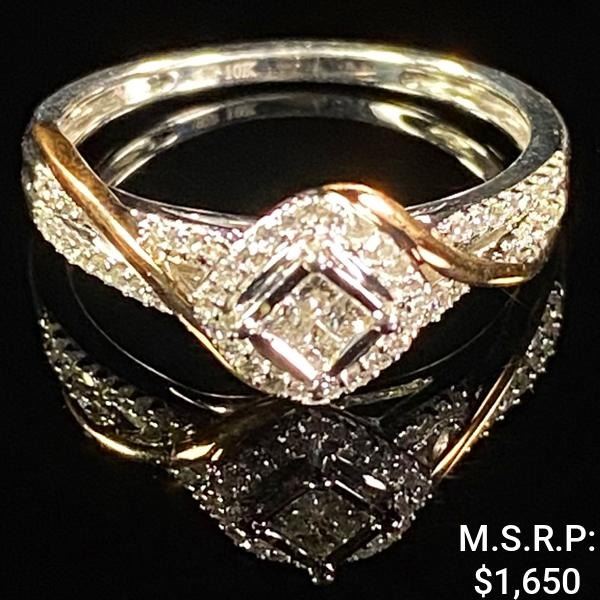1.7 DWT 10 KT Wht Gold w/ Diamond Ring Sz:7