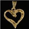 Image 2 : 1.4 DWT 10 KT Gold Heart Pendant w/ Diamond