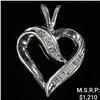 Image 1 : 1.5 DWT 10 KT Wht Gold Heart Pendant w/ Diamond