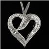 Image 2 : 1.5 DWT 10 KT Wht Gold Heart Pendant w/ Diamond